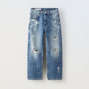 Distressed ZARA Boys Blue Jeans size 9